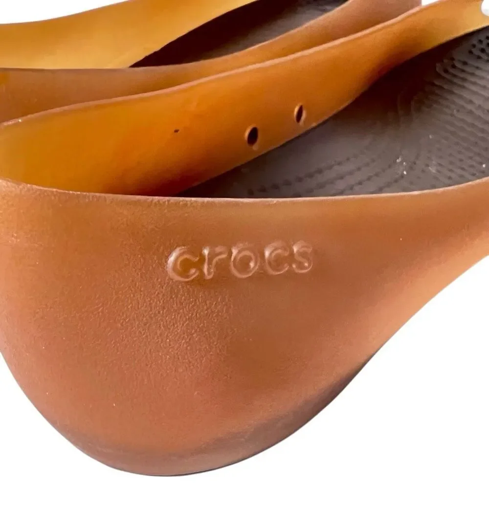 CROCS Women's Carlie Flat Size 8  Rubber Jelly Open Toe Slip On Shoe